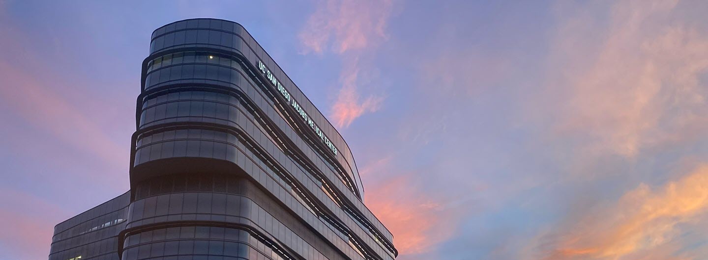 jacobs medical center at sunset